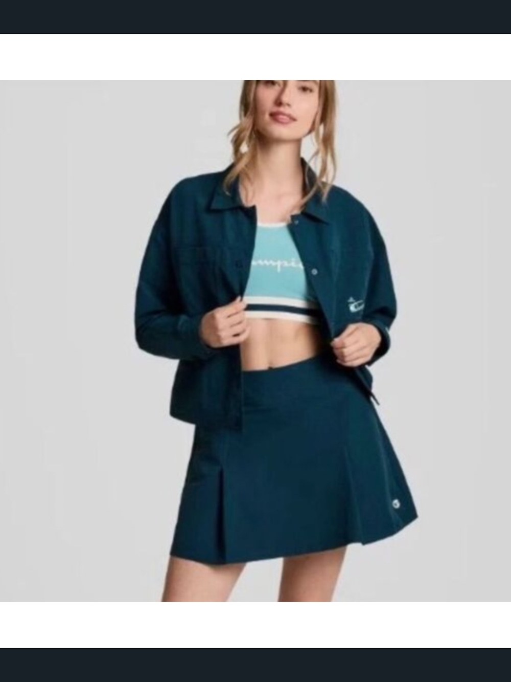 Target Women's Dark Teal Tennis Skirt with Matching Jacket